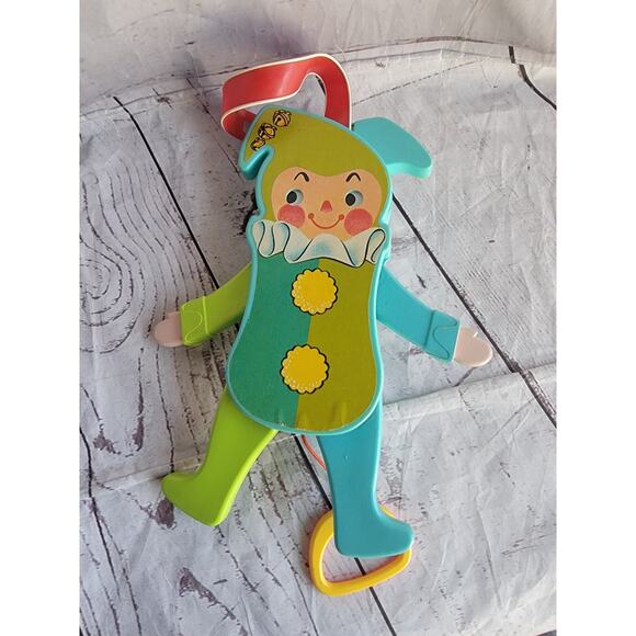 1969 Vintage Jolly Jumping Jack #145 Baby Crib Toy Squeak Working Fisher Price - Picture 3 of 7